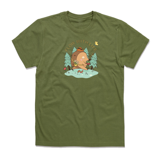 Тениска с цветен принт FLOW WITH LIFE Тениска с цветен принт FLOW WITH LIFE